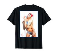 Back Print T Shirt - Sexy Blonde Pinup Girl & Ice Pop #2 T-Shirt