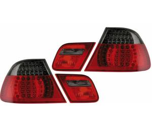 Back Rear Tail Lights For BMW E46 Coupe 2003-2006 Red-Black Crystal-Look LED