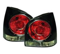 Back Rear Tail Lights pair Black for VW Polo 05-09 9n3