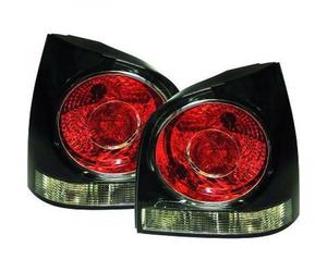 Back Rear Tail Lights pair Black for VW Polo 05-09 9n3