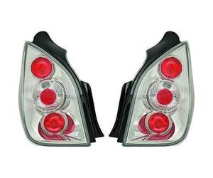 Back Rear Tail Lights Pair Set Clear Chrome Citroen C2 03-08