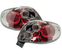Back Rear Tail Lights Pair Set Clear Chrome For Peugeot 206 206CC 98-05