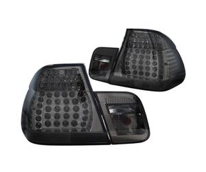 Back Rear Tail Lights Pair Set LED Clear Black For BMW E46 Saloon 98-01