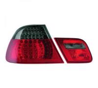 Back Rear Tail Lights Pair Set LED Clear Red Black BMW E46 Saloon 98-01