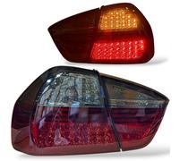 Back Rear Tail Lights Pair Set LED Clear Red Black For BMW E90 05-08