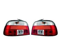 Back Rear Tail Lights Pair Set LED Strip Red White for BMW E39 95-00