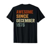 (Back) Retro Since December 1976 50 Years Old 50th Birthday T-Shirt