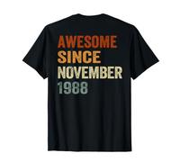 (Back) Retro Since November 1988 38 Years Old 38th Birthday T-Shirt