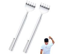 Back Scratcher,2 Pcs Portable Extendable Back Scratcher Stainless Steel Telescopic Back Scratch Handheld Massager 5-Tooth Claw for Women Men Adults