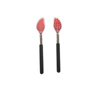 Back Scratcher 2Pcs Itch Scraper Massager Tool Silicone Massage Brush Telescopic Back Scratcher Cleaning Scrubber Extendable(Pink)