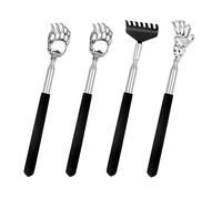 Back Scratcher,4 PCS Nail Rake Bear Claw Ghost Hand Design Portable and Extendable Back Massager Stainless Steel Backscratcher for Men and Women Good Gift for Dad Husband or Stocking Filler