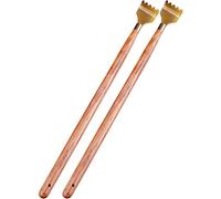 Back Scratcher, Long Household Long Handle Rosewood Backscratchers,Head Itching Tool,(Red-Brown*2)