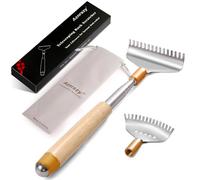 Back Scratcher with 2 Detachable Wide Claws, Aznrszy Heavy-Duty Body Scratcher Long Extendable to 62cm with Solid Wooden Handle & Rolling Ball for Face Neck Massage
