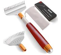 Back Scratcher with 2Pcs Detachable Heads, Azymi Telescopic Back-Scratcher for Women Men, Wide Claws/Roller Ball/Wooden Handle, Long Big Heavy Duty Head Body Scratcher Massager