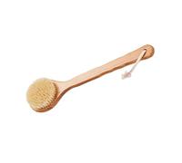 Back Scrubber 33cm Bamboo Shower Body Brush with Boar Bristle Perfect for Dry Skin Brushing Essential for Cellulite Reduction Exfoliation