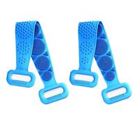 Back Scrubber - 34" Silicone Body Brush with Massage Particles, Double-Sided Exfoliating Shower Brush for Men & Women, Soft Bath Towel Alternative (2-Pack)