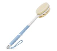 Back Scrubber Anti Slip for Shower,Back Brush Long Handle with Stiff and Soft Bristles,Body Exfoliator for Bath or Dry Brush
