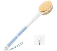 Back Scrubber Body Shower Brush: Anti Slip Long Handle Bath Brush with Stiff and Soft Bristles - Showering Exfoliator for Women, Men