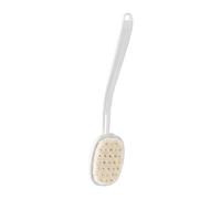 Back Scrubber, Body Shower Brush with Anti Slip Long Handle，Beige | Soft Body Bath Brush for Back Use Wet or Dry, Large Surface Deep Cleanse Back Scrubber for Shower