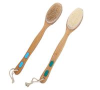 Back Scrubber for Shower, 17.3 in Bamboo with Long Handle - for Men and Women, Deep Cleansing and Exfoliating, Anti-Slip Grip for Wet or Dry Brushing
