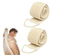 Back Scrubber for the Shower - Loofah Set | 2 Pieces Natural Cotton Linen Back Scrubber Strap for Skin Care & Deep Cleansing, Soft Shower Sponge