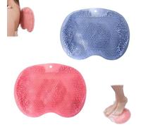 Back Scrubber, Shower Back & Foot Scrubber for Use in Shower, Silicone Body Scrubber, Silicone Bath Massage with Suction Cups, Wall-Mounted Back Scrubber for Shower Wall for Men Women(#C)