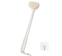Back Scrubbers for Use in Shower 43CM Long Handle Back Scrubber for Men Woman Medium-Hard Bristles Body Scrubber for Foot Back Scratcher Body Brush Bathing Accessories - Cream White