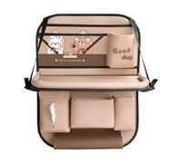 Back Seat Car Organizer - Non-Slip Foldable Multifunctional Bag with Tray | Car Seat Storage,for Travel Road Camping Truck SUV Passenger Cup Snack Food Laptop