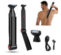 Back Shavers for Men, Foldable Body Shavers for Men with 2 Floating Shaver Heads, Cordless Electric Body Grooming kit with Long Handle for Back, Chest, and Shoulders