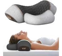 Back Shoulder and Neck Massager, Fisiorest The 3-in-1 Neck Massager Pillow, with Heat and Traction, Pain Relief for Stiffness & Muscle Tension(Gray)