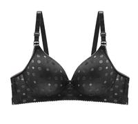 Back Smoothing Bra Sleeping Bras for Women UK New Underwear Female Thin Without Ring Gathered Side to Collect Side Breast Traditional Type Printing Tshirt Bra 38B Comfy Bras for Women UK (Black, 38)