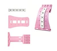 Back Stretcher for Lower Back Pain Relief, 4-Level Adjustable Lumbar Support Board, Ergonomic Backs Cracker Stretching Device for Home Office Pink A