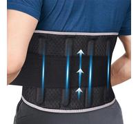 Back Support Belt, Copper Ion Compression Support Belt with 6 Stays, Lower Back Brace for Men and Women, Breathable Lumbar Support Belt for Scoliosis & Sciatica, Post-surgery Recovery (30"-52")