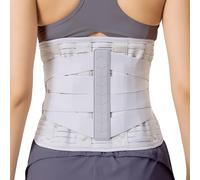 Back Support Belt, Unisex Lumbar Brace with 6 Metal Stays & 1 Silicone Support, 3D Silicone Massage Cushion for Lower Back Pain Relief, Ideal for both work and daily - Size M(waist:33.9''-40.2'')