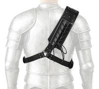 Back Sword Holster Holder Strap Katana Sheath Frog Warrior Medieval Armor Shoulder Crossbody Belt PU Leather Behind the Back Renaissance Adjustable Vikings Cosplay Straps Buckle Costume Case Cover