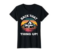 Back that Thing Up Funny Camper RV Meme Camping Van Trailer Value Graphic T-Shirt, Women, Black, M