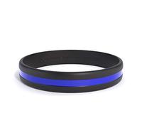 Back The Blue Bracelet - Silicone Thin Blue Line Wristband - Blue Lives Matter - Rubber Bracelet - Police Jewelry - Bands for Events, Gifts, Support, Causes, Fundraisers, Awareness, Men & Women
