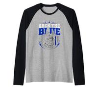 Back The Blue Flag K-9 German Shepherd Police Raglan Baseball Tee