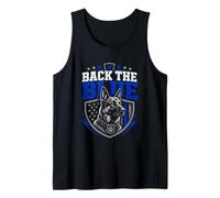 Back The Blue Flag K-9 German Shepherd Police Tank Top