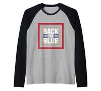 Back The Blue Law Enforcement Support Message Raglan Baseball Tee