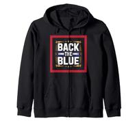 Back The Blue Law Enforcement Support Message Zip Hoodie