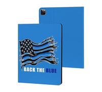 Back The Blue Police Line Flag Case Compatible for iPad Pro 2020/2021/2022 (12.9in) Tablet Cases Stand Protective Cover with Sleep/Wake