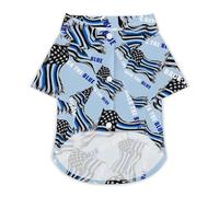 Back The Blue Police Line Flag Hawaii Shirt Print Dog Clothes T-Shirt Beach for Puppy Cat L