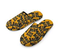 Back The Blue Police Men's Cozy Memory Foam Slippers Warm Cotton House Shoes Comfy Slipper for Indoor Outdoor