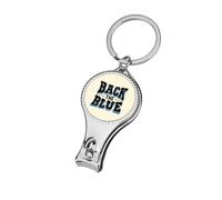 Back The Blue Police Portable Metal Nail Clipper with Keychain Sharp Fingernail Clippers for Men Women