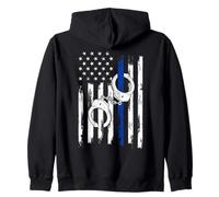Back The Blue USA Flag Police Lives Matter Zip Hoodie
