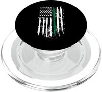 Back the Green Thin Green Line American Flag Border Patrol PopSockets PopGrip for MagSafe