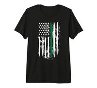 Back The Green Thin Green Line American Flag Border Patrol Premium T-Shirt