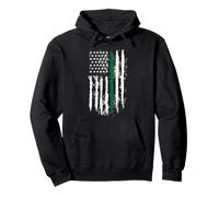 Back the Green Thin Green Line American Flag Border Patrol Pullover Hoodie