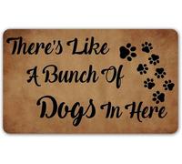 Back There'S Like A Bunch Of Dogs In Here With Saying Front Doormats Dirt Trapper Entrance Rug Dust Grabbing Floor Mats For Laundry Room Patio Garden 40 X 60Cm
